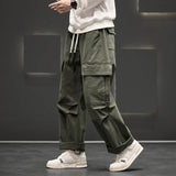 Neutral Loose Fit Wide Leg Cargo Pants