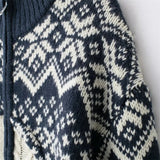 Elegant Jacquard Knitted Long Sleeve Cardigan