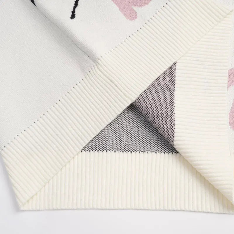 Cozy Oversized Japanese Cartoon Knit Sweater