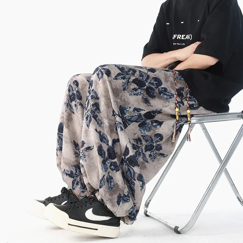 Comfortable Chinese Style Printed Harem Pants