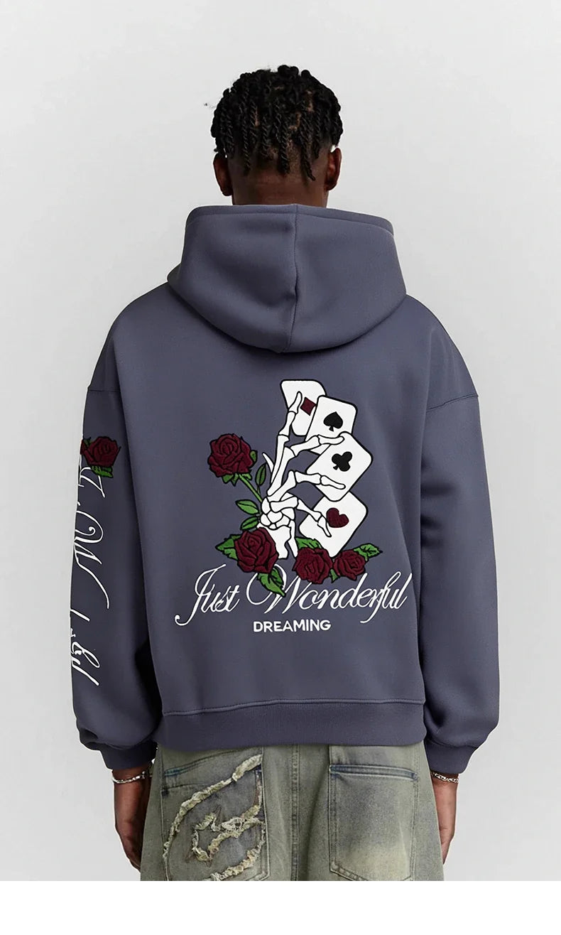 Vintage Washed Boxy Embroidered Hoodie