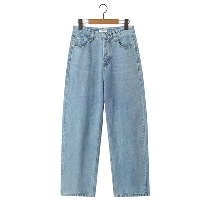 Long-lasting Patchwork Button Loose Jeans