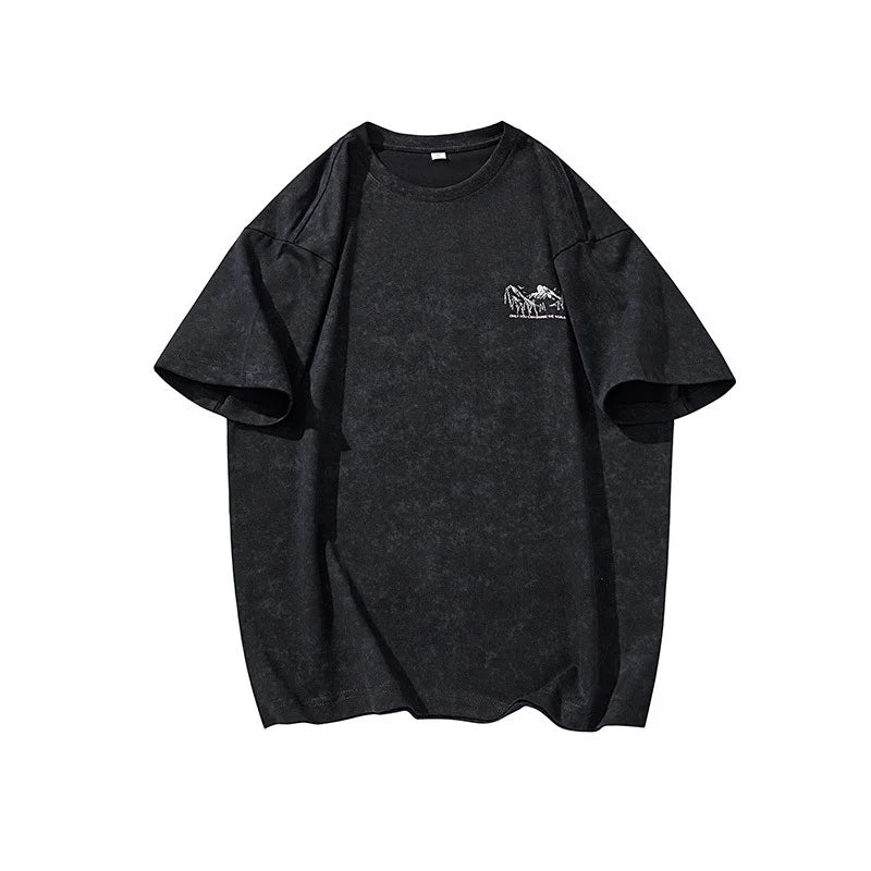 Breathable Black Round Neck Casual T-Shirt