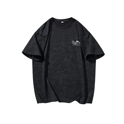 Breathable Black Round Neck Casual T-Shirt