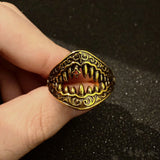 Adjustable Retro Gold Color Open Ring