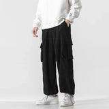 Flattering Corduroy Elastic Waist Cargo Sweatpants