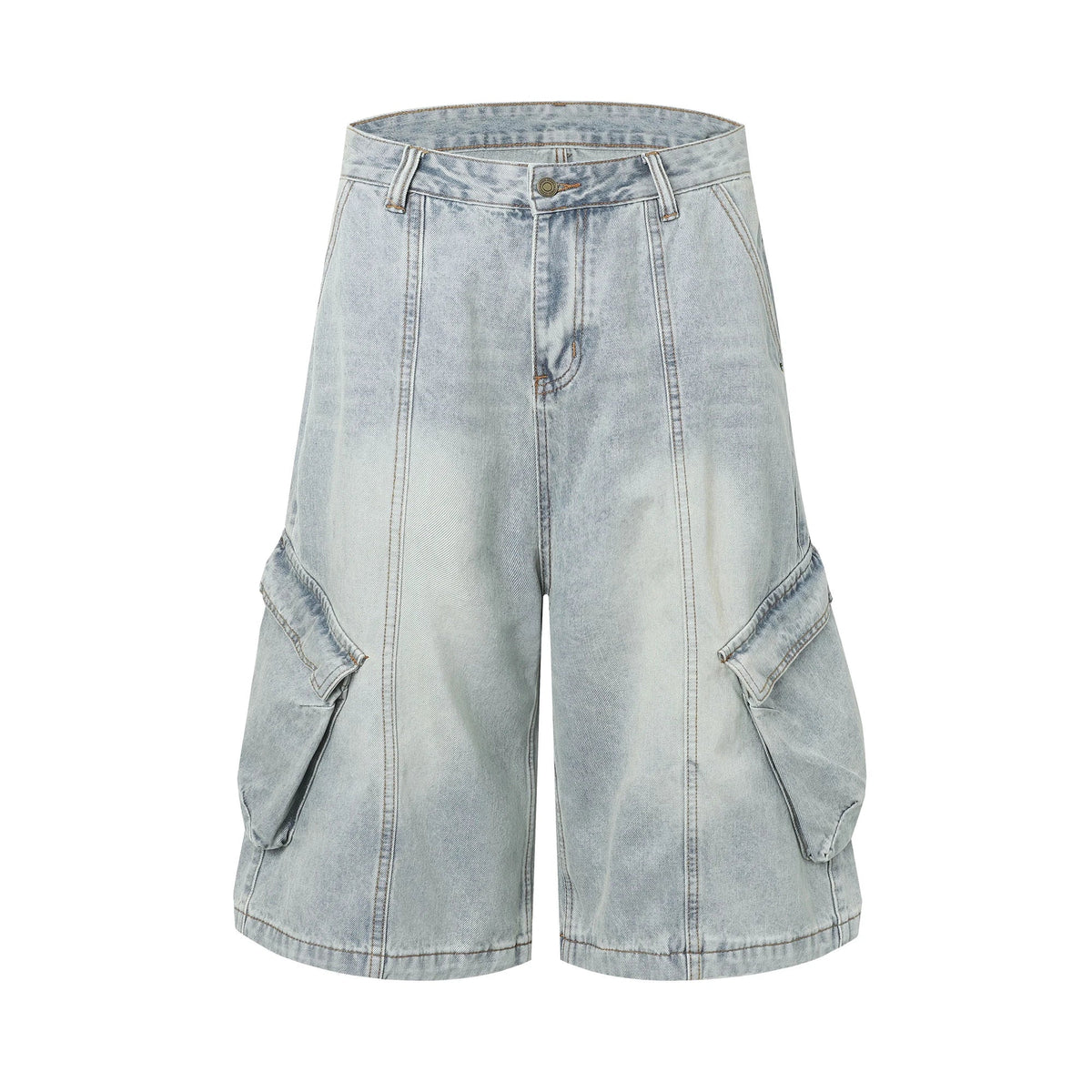 Distressed Vintage Summer Denim Cargo Jorts