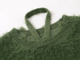 Cozy Butterfly Graphic Casual Fuzzy Sweater