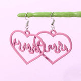 Beaded Heart Drop Earrings