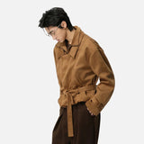 Trendy Elegant Suede Double Layer Jacket
