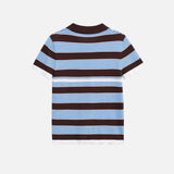 Durable Striped Knitted Short Sleeve Cardigan