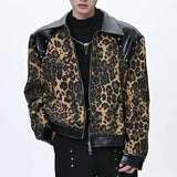 Figure-Flattering Leopard Print Lapel Jacket
