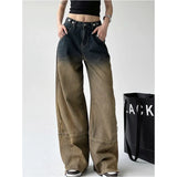 Women Rasty Gradient Color Loose High Waist Jeans
