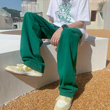 Baggy Green Wide Leg Denim Jeans