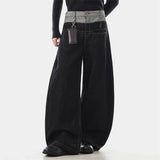Black Distressed Patchwork Loose Fit Jeans