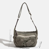 Vintage Denim Drawstring Shoulder Bag