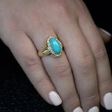 Exquisite Blue Stone Gold Ring