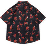 Colorful Cute Monkey Graphic Beach Shirt
