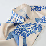 Blue Fish Print Summer Shirt