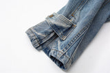 Multi-pocket Retro Ankle Zipper Denim Pants