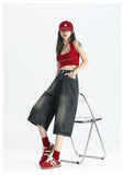 Blue Vintage High Waist Denim Short