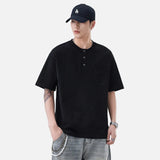 Versatile Heavyweight Henley Neck T-Shirt