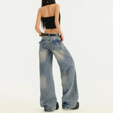 Vintage Blue Aesthetic Punk Baggy Jeans