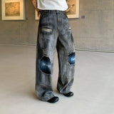Y2K Patchwork Ripped Loose Straight Leg Jeans