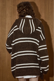 Cozy Striped Color Block Knit Cardigan