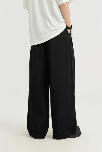 Loose Retro Solid Pants
