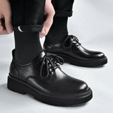 Black High-End British Style Leather Shoes