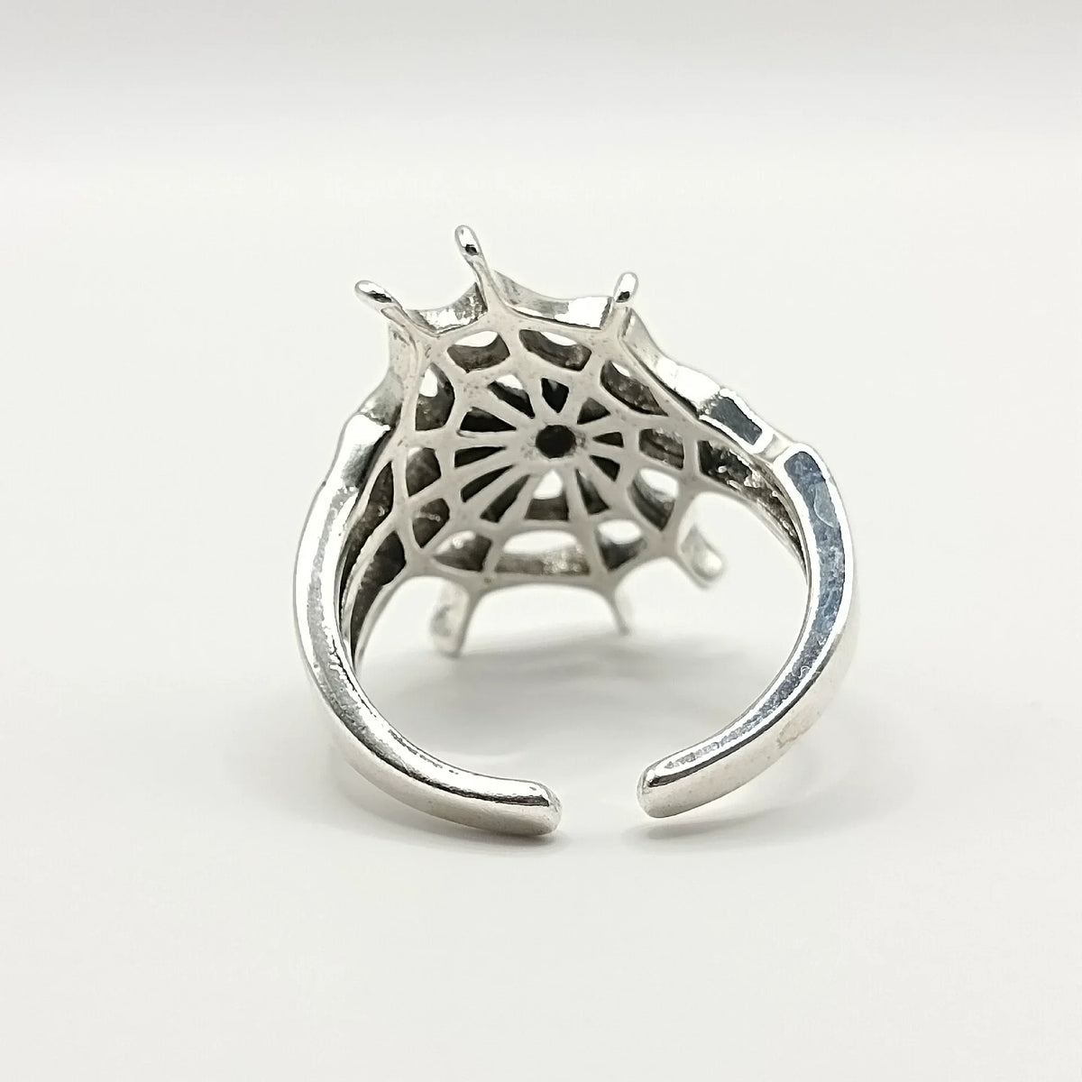 Adjustable Spider Web Geometric Ring