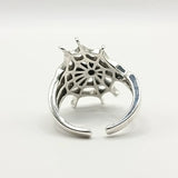 Adjustable Spider Web Geometric Ring