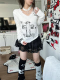 Vintage Grunge Gothing Distressed Ribbed Sweater