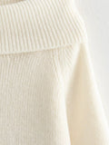 Off-Shoulder Chunky Knit Sweater
