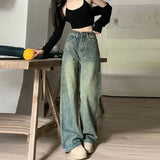 Women's Vintage High-Waisted Wide-Leg Jeans