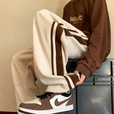 Baggy Striped Straight-leg Pants