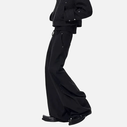 Effortless Solid Color Wide Leg Casual Pants