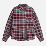 Retro Y2K Plaid Color Block Long Sleeve Shirt