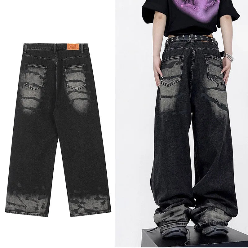 Loose Vintage Black Oversized Jeans