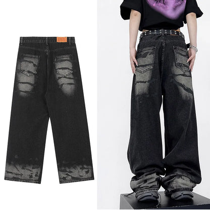 Loose Vintage Black Oversized Jeans