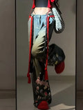 Retro Stickers Vintage High Waist Denim Jeans