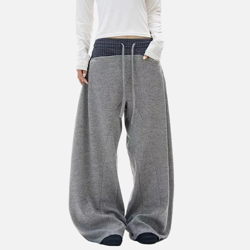 Colorful Patchwork Drawstring Elastic Waist Sweatpants