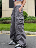 Y2K Parachute Black Cargo Pants