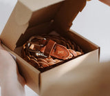 Braided Vintage Veg Tan Leather Belt