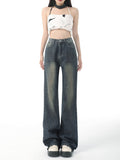 Flare High Waist Vintage Denim Pants