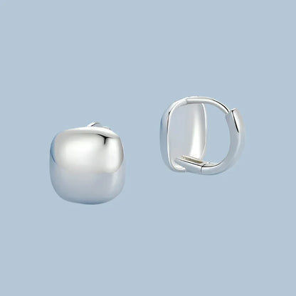 Chunky Square Hoop Sterling Silver Earring