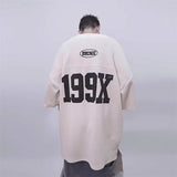 Vintage Oversized Letter Print Jersey T-Shirt