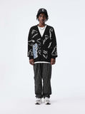 A guy wearing Cute Dinosaur Cardigan front view