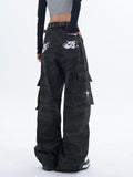 Retro Black Camouflage Cargo Pants